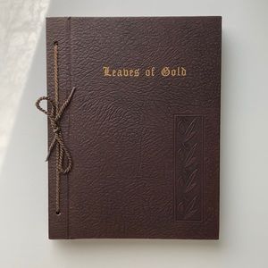 “Leaves of Gold” 1956 leather coffee table book
